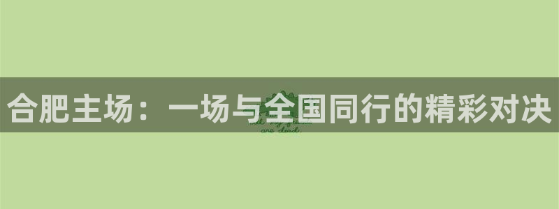  合肥主场：一场与全国同行的精彩对决