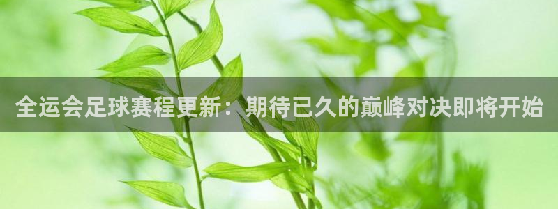  全运会足球赛程更新：期待已久的巅峰对决即将开始